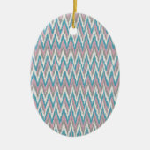 Stoffige roze en blauwe iKat Keramisch Ornament (Voorkant)