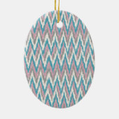Stoffige roze en blauwe iKat Keramisch Ornament (Achterkant)