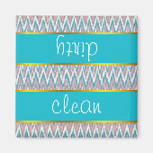 Stoffige roze en blauwe iKat Magneet (Voorkant)