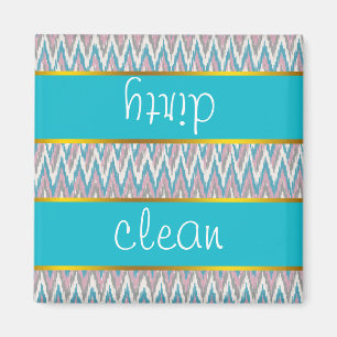 Stoffige Roze en Blauwe iKat Magneet