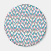 Stoffige roze en blauwe iKat Magneet (Voorkant)