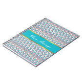 Stoffige roze en blauwe iKat Notitieboek (Linkerzijde)