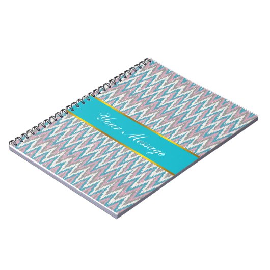 Stoffige roze en blauwe iKat Notitieboek (Linkerzijde)