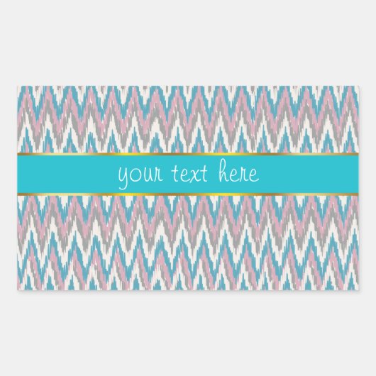 Stoffige roze en blauwe iKat Rechthoekige Sticker (Voorkant)