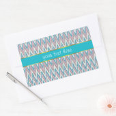 Stoffige roze en blauwe iKat Rechthoekige Sticker (Envelop)