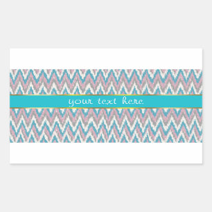 Stoffige roze en blauwe iKat Rechthoekige Sticker