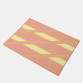 Stoffige roze en crème horizontale strepen deurmat (Schuin)