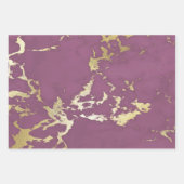 Stoffige roze en gouden marmerlook inpakpapier vel (Voorkant 3)