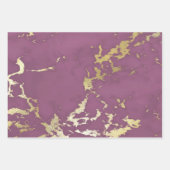 Stoffige roze en gouden marmerlook inpakpapier vel (Voorkant 2)