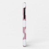 Stoffige roze en witte polka stip grote monogram Case-Mate iPhone case (Achterkant/links)
