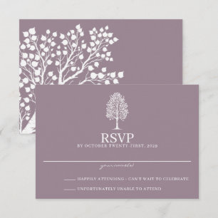 Stoffige Roze Espen Bruiloft RSVP Kaartje