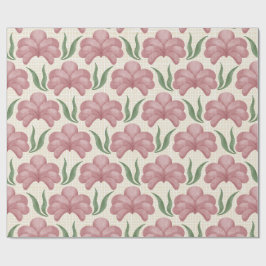 Stoffige Roze Flora Cadeaupapier