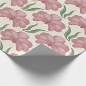 Stoffige Roze Flora Cadeaupapier (Hoek)