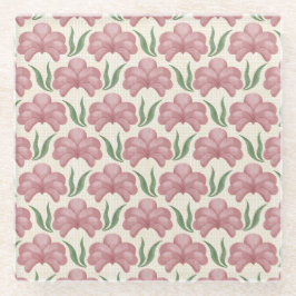 Stoffige Roze Flora Glazen Onderzetter