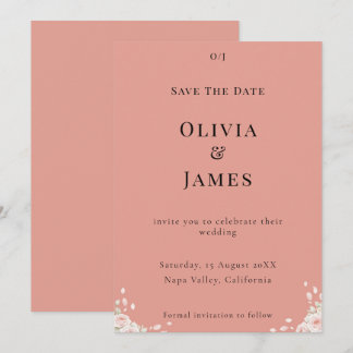 Stoffige Roze Gefluisterde Bloemblaadjes Minimalis Save The Date