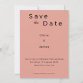 Stoffige Roze Gefluisterde Bloemblad Modern Script Save The Date (Achterkant)