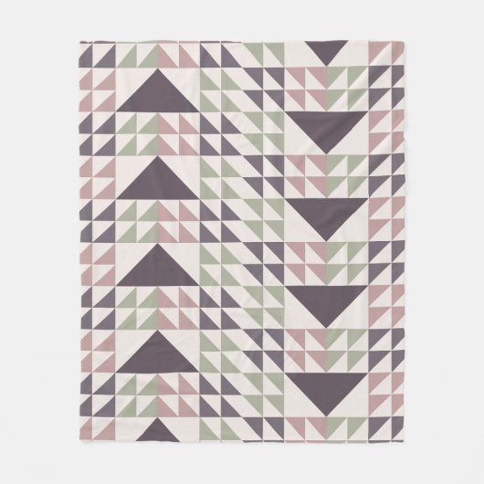 Stoffige Roze Geometrisch Quiltpatroon Fleece Deken (Voorkant)