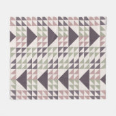 Stoffige Roze Geometrisch Quiltpatroon Fleece Deken (Voorkant (Horizontaal))