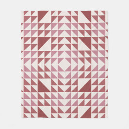 Stoffige Roze Geometrisch Quiltpatroon Fleece Deken