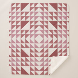 Stoffige Roze Geometrisch Quiltpatroon Sherpa Deken