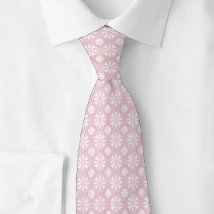 Stoffige Roze Geometrische Bloemblaadjes Stropdas