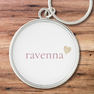 Stoffige Roze Gepersonaliseerde Naam Gouden Luipaa Sleutelhanger