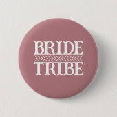 Stoffige Roze Gestileerde Bruid Stam Ronde Button 5,7 Cm (Voorkant)