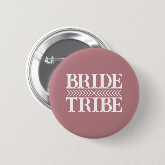 Stoffige Roze Gestileerde Bruid Stam Ronde Button 5,7 Cm (Voorkant /achterkant)