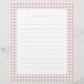 Stoffige Roze Gingham Babyshower Receptkaart Flyer (Achterkant)