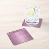 Stoffige Roze Glitter Bruiloft Kartonnen Onderzetters (Insitu)