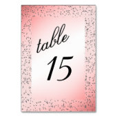 Stoffige Roze Glitter Tafelnummer (Achterkant)