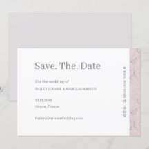 Stoffige Roze Grijs Witte Marmer Save The Date Huw