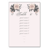 Stoffige roze grijze bloemen glitter zitgrafiek kaart (Voorkant)