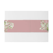 Stoffige Roze Groene Bloemige Trouw Uitnodiging Uitnodigingen Wikkel (Achterkant Voorbeeld)