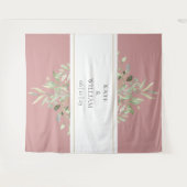 Stoffige roze groene trouwfotocabine-achtergrond wandkleed (Voorkant (horizontaal))