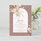 Stoffige roze Herfst in liefde bloemig Vrijgezelle Kaart (Staand voorkant)