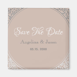 Stoffige Roze Huwelijk Save The Date Uitnodiging Magneet