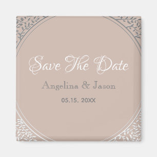 Stoffige Roze Huwelijk Save The Date Uitnodiging Magneet
