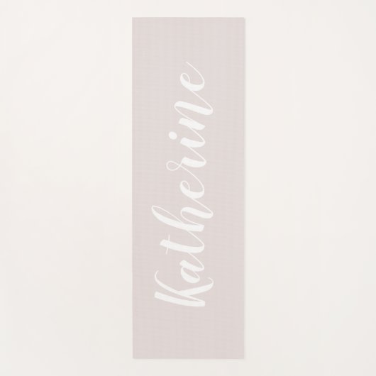 Stoffige Roze Kalligrafie Naam Yoga Mat (Voorkant)
