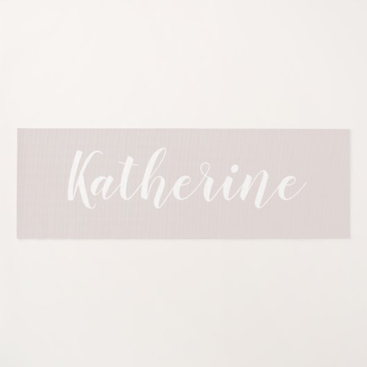 Stoffige Roze Kalligrafie Naam Yoga Mat (Voorkant (horizontaal))