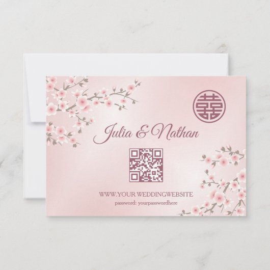 Stoffige Roze Kersenbloesem RSVP Chinese Trouw (Achterkant)