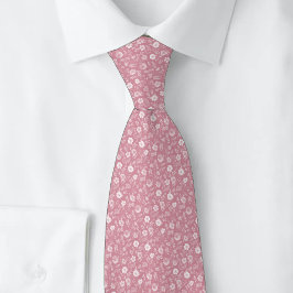 Stoffige Roze Kleine Bloemen Stropdas