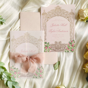 Stoffige Roze Koninklijke Deuren Elegante Nep Foli Kaart