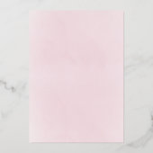 stoffige roze krans Doop en 1e Verjaardag Folie Uitnodiging (Achterkant)