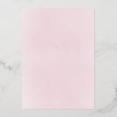 stoffige roze krans | Doop en 1e verjaardag Folie Uitnodiging (Achterkant)