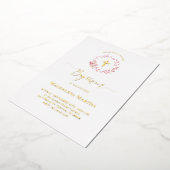 stoffige roze krans waterverf Doop Uitnodiging (Gedraaid)