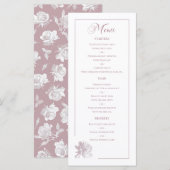Stoffige Roze Lijn Kunst Roos Eetgelegenheden Brui Menu (Voorkant / Achterkant)