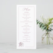Stoffige Roze Lijn Kunst Roos Eetgelegenheden Brui Menu (Staand voorkant)