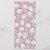 Stoffige Roze Lijn Kunst Roos Eetservies Details T Menu (Achterkant)