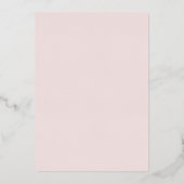 Stoffige Roze Loof Modern Bruiloft Folie Uitnodiging (Achterkant)